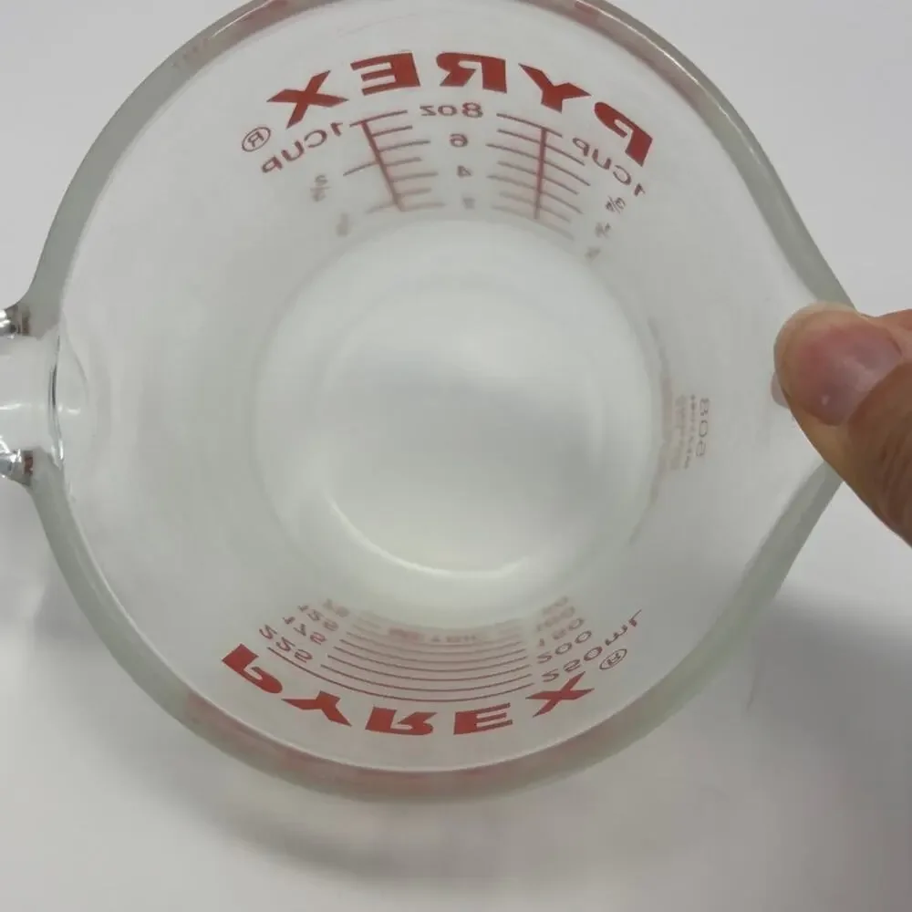 Vintage PYREX 1 Cup 8 Oz Glass Measuring Cup Red Letters
